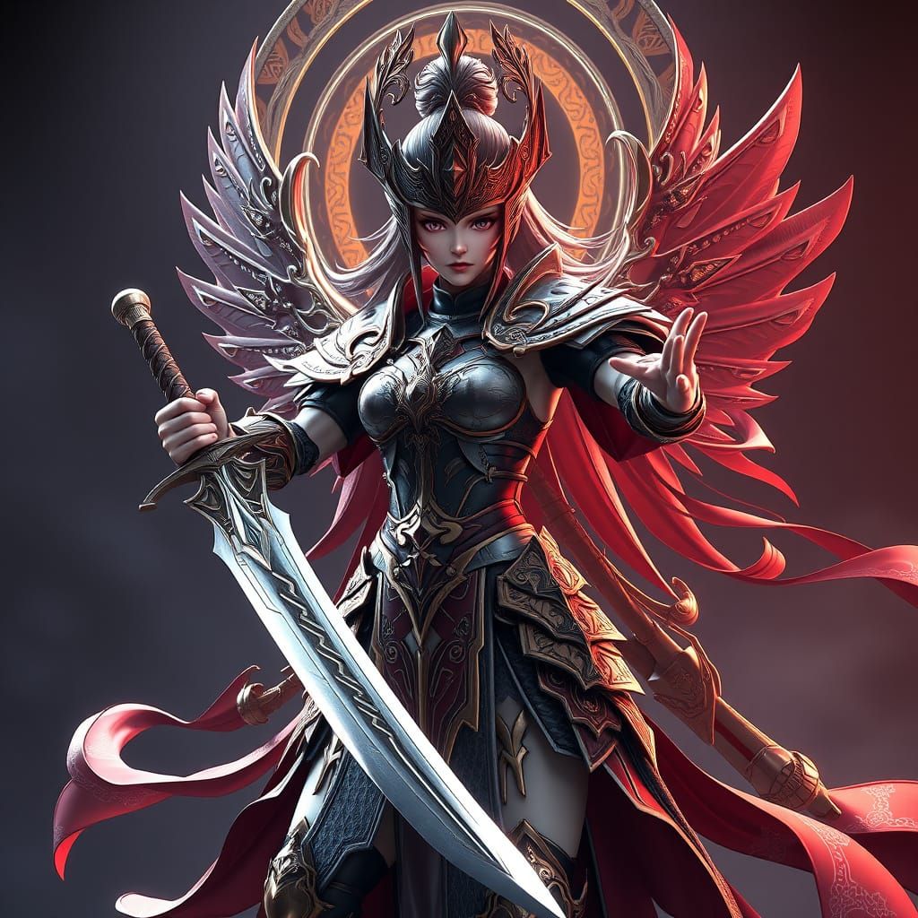 Divine Warrior Queen in 3D Anime Art
