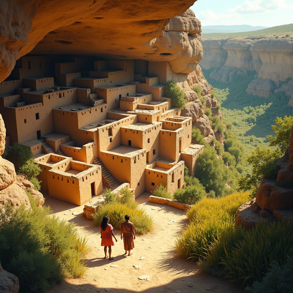 The Mesa Verde Cliff Palace back in time as a thriving civil...