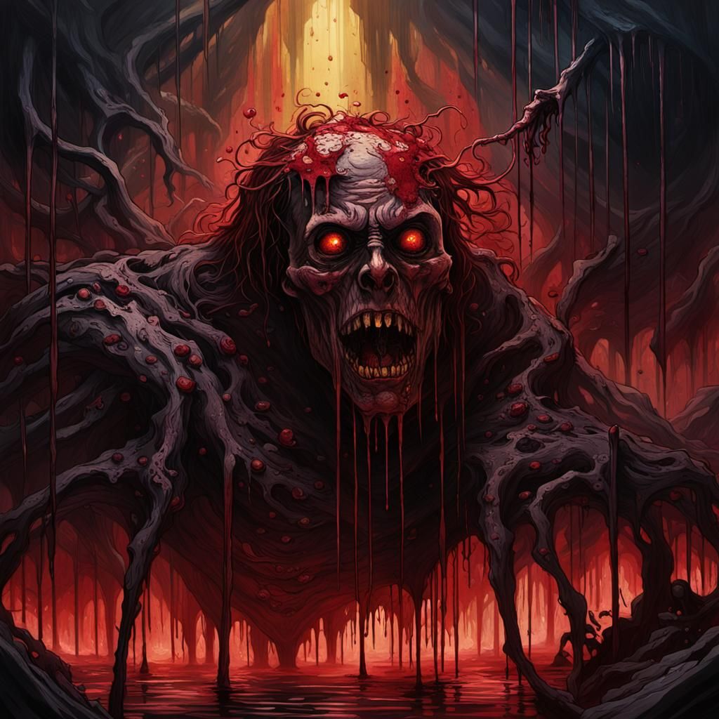 Dark Fantasy Horror Landscape in the Style of Masters