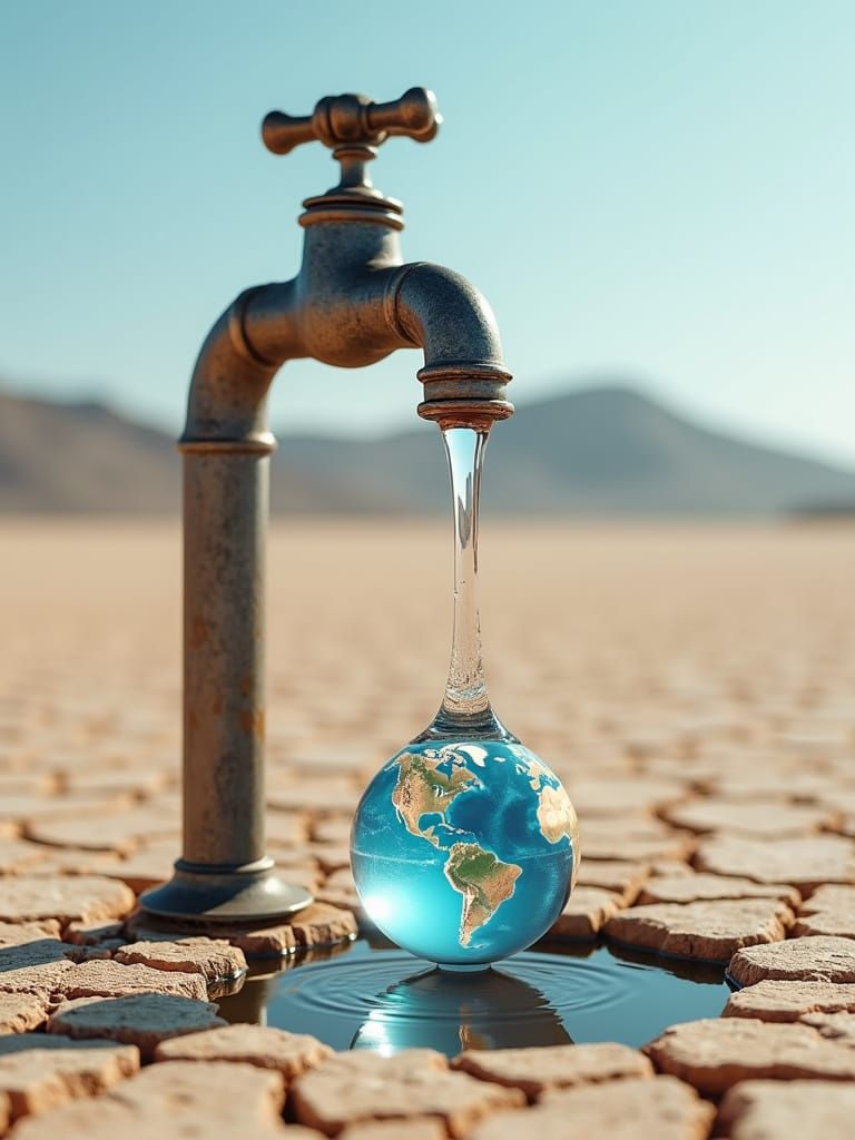 Desert Faucet with Earth Water Drop in 8K