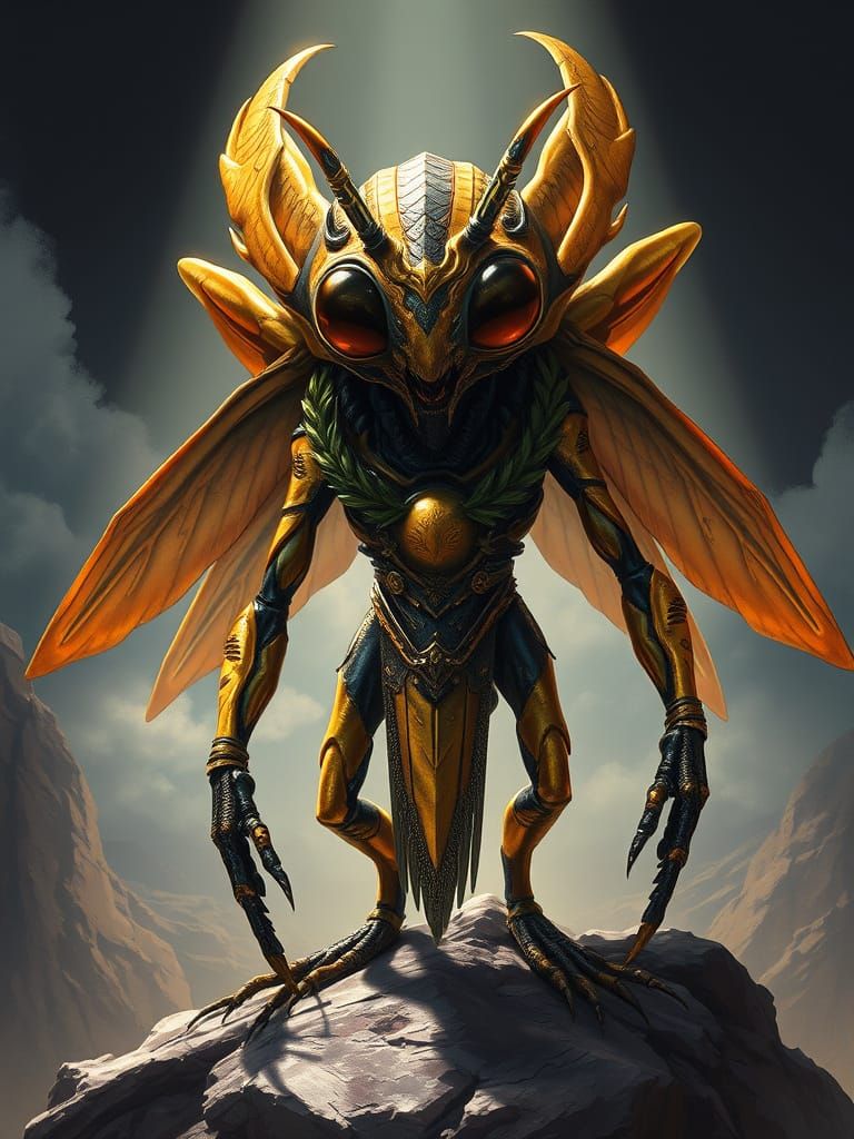 Insectoid Olympian God on Mount Olympus