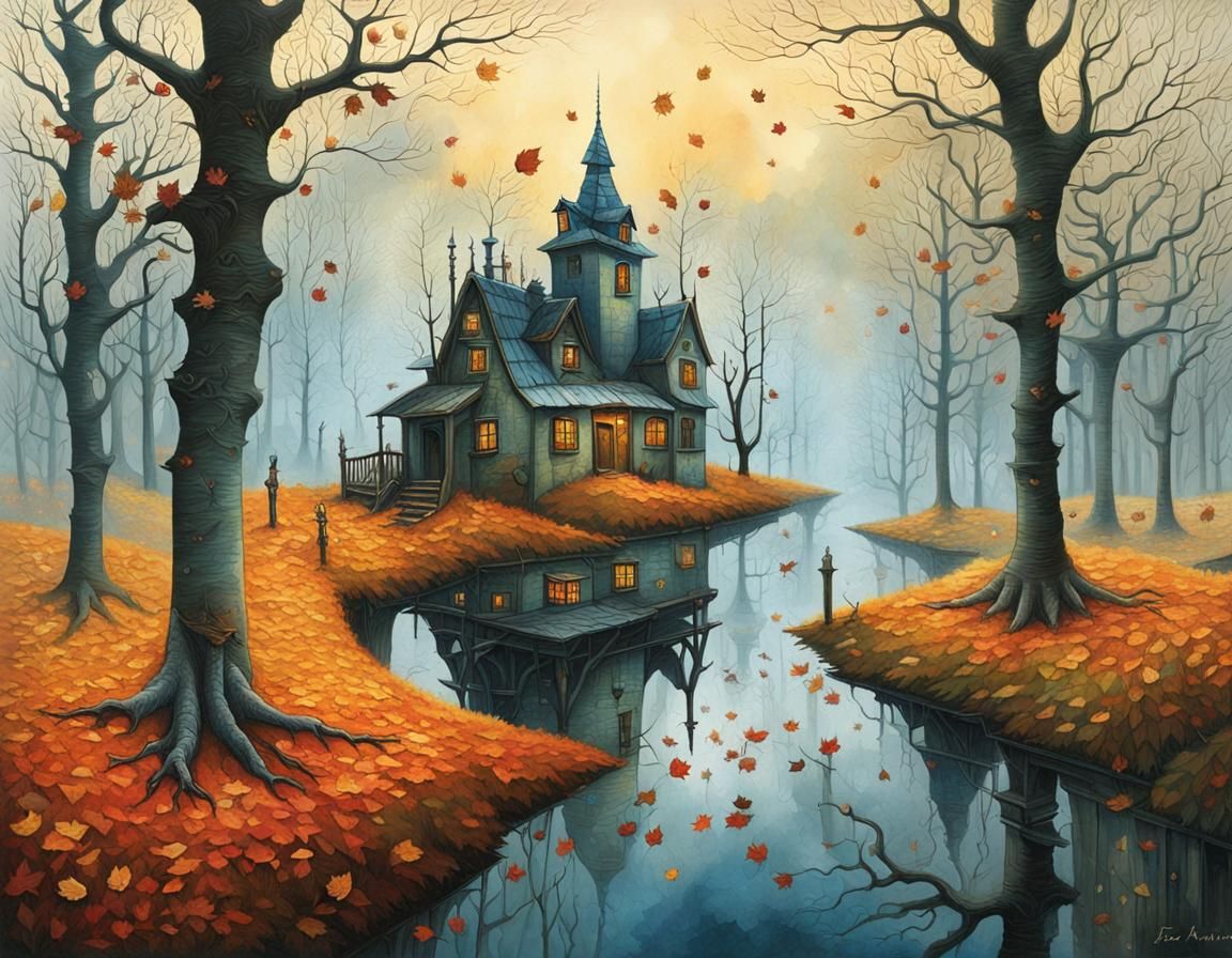 Fleeting Autumn in Frosty Twilight