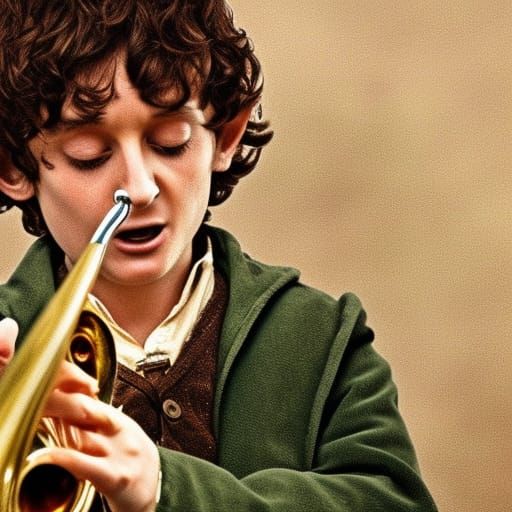 Frodo Baggins Plays the Trumpet