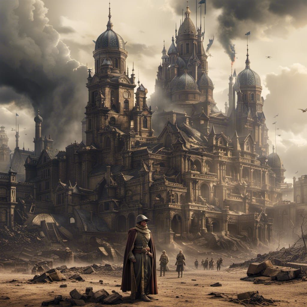 Epic War-Torn City: A Dramatic Digital Painting