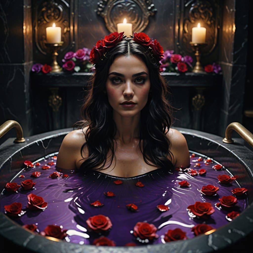 Ethereal Beauty in a Lavish Roman Bath