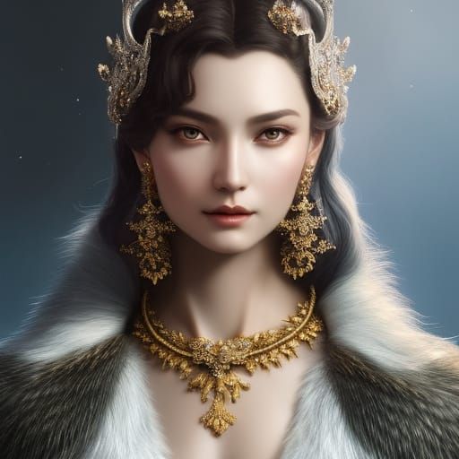 Majestic Moon Goddess Anna Portrait in Artgerm Style