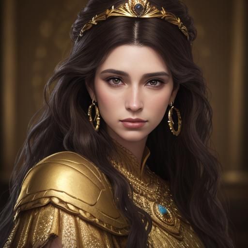 Beautiful Fantasy Queen Portrait in Dramatic Lighting