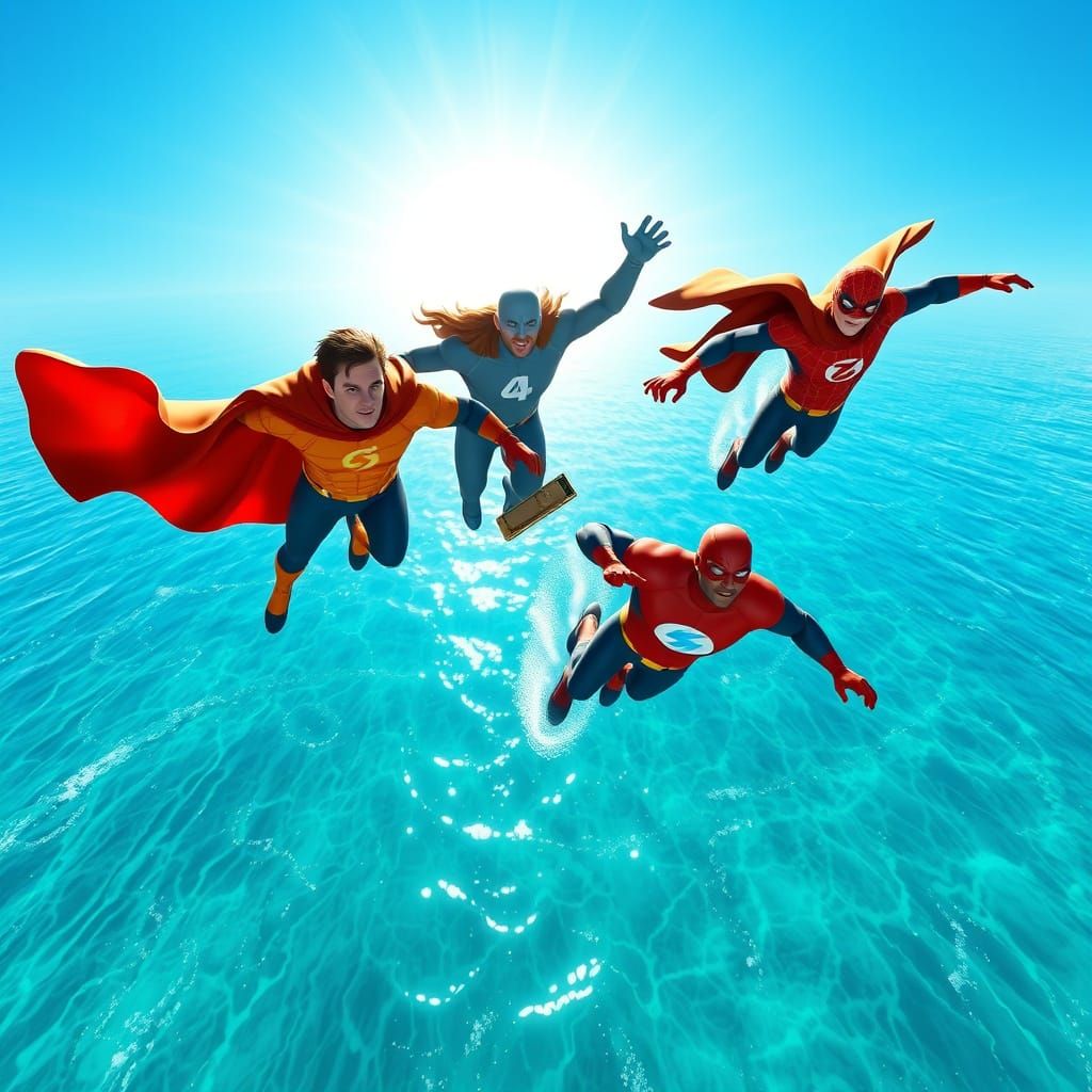 Fantastic Four Soar Through Turquoise Skies in Vibrant 3D Di...