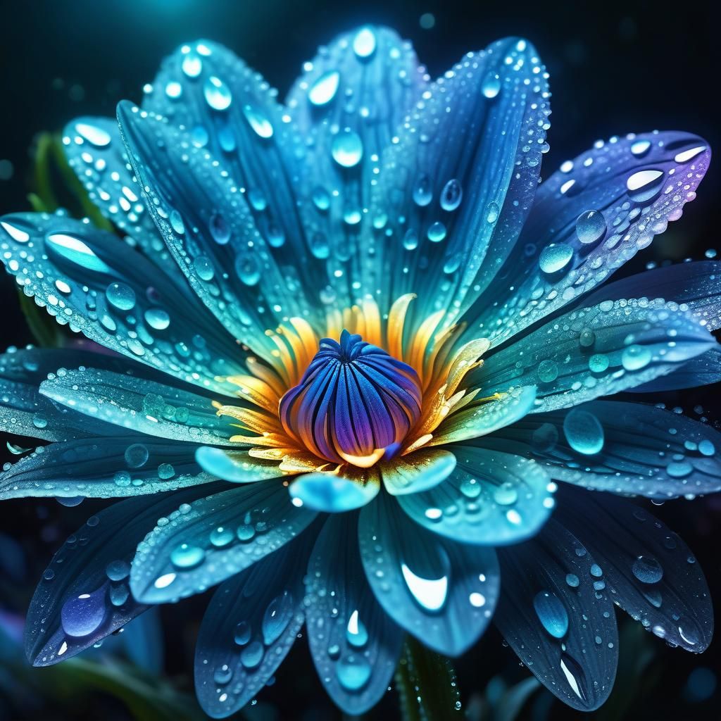 Magical Bioluminescent Flower in Astral Illustration Style
