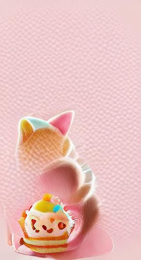 Anime Chibi Cupcake Cat Phone Wallpaper