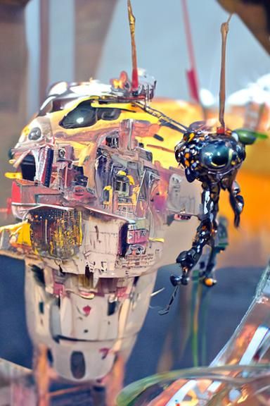 Hyperdetailed Mech in a Miniature Diorama