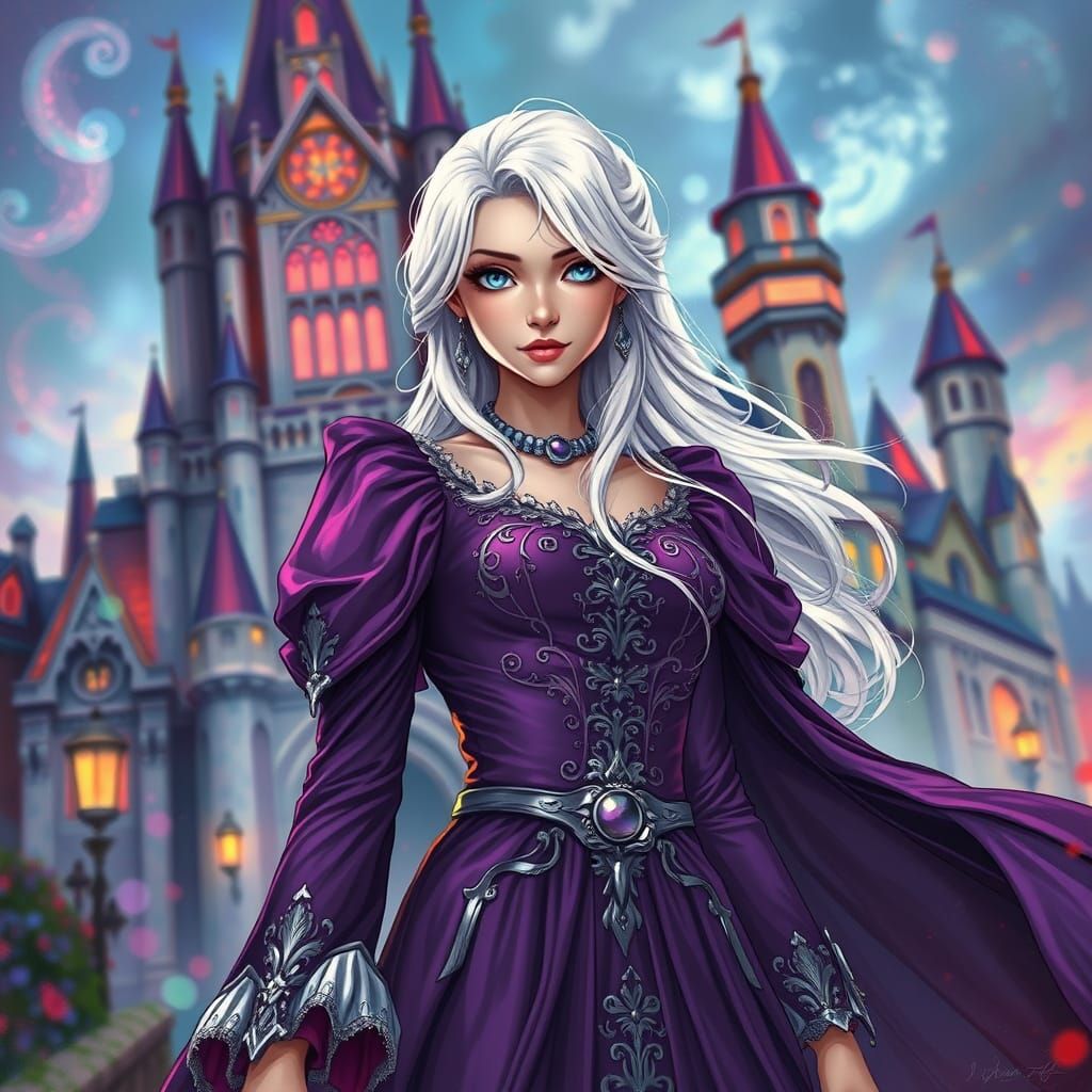 Anime Princess in Baroque Neo-Impressionist Style