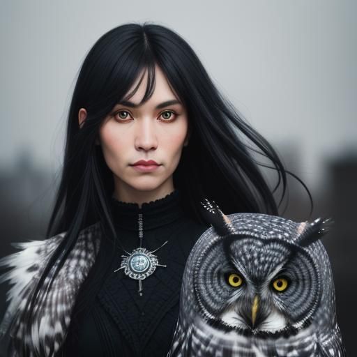 Gothic Owl Transformation: Professional Portrait Photography