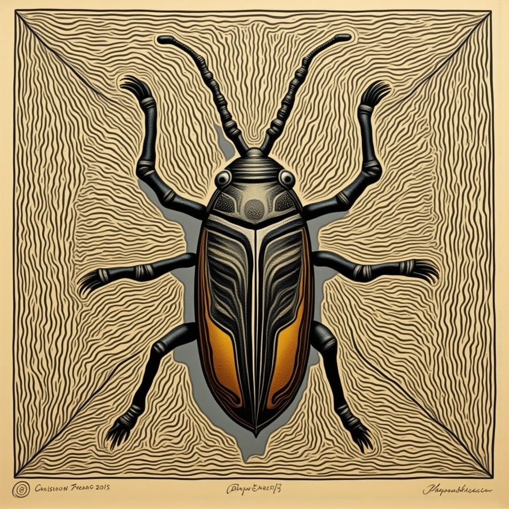 Whimsical Surreal Earwig Bug in Pop Art Style