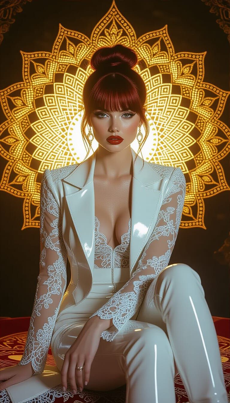 Woman with Red Hair and Golden Mandala