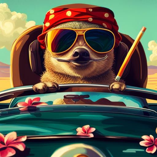 Sloth in Fear and Loathing Style Poster