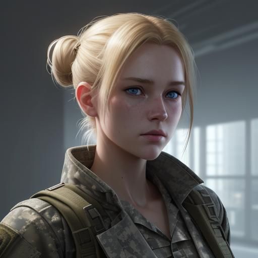 Blonde Analyst Portrait in Detailed Concept Art Style