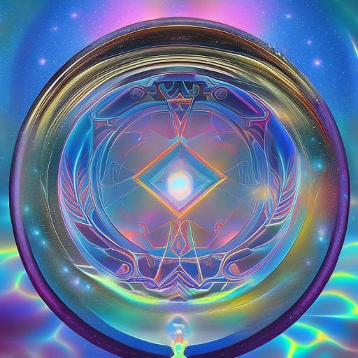 Holographic Cosmic Astral Illustration by Pablo Amaringo