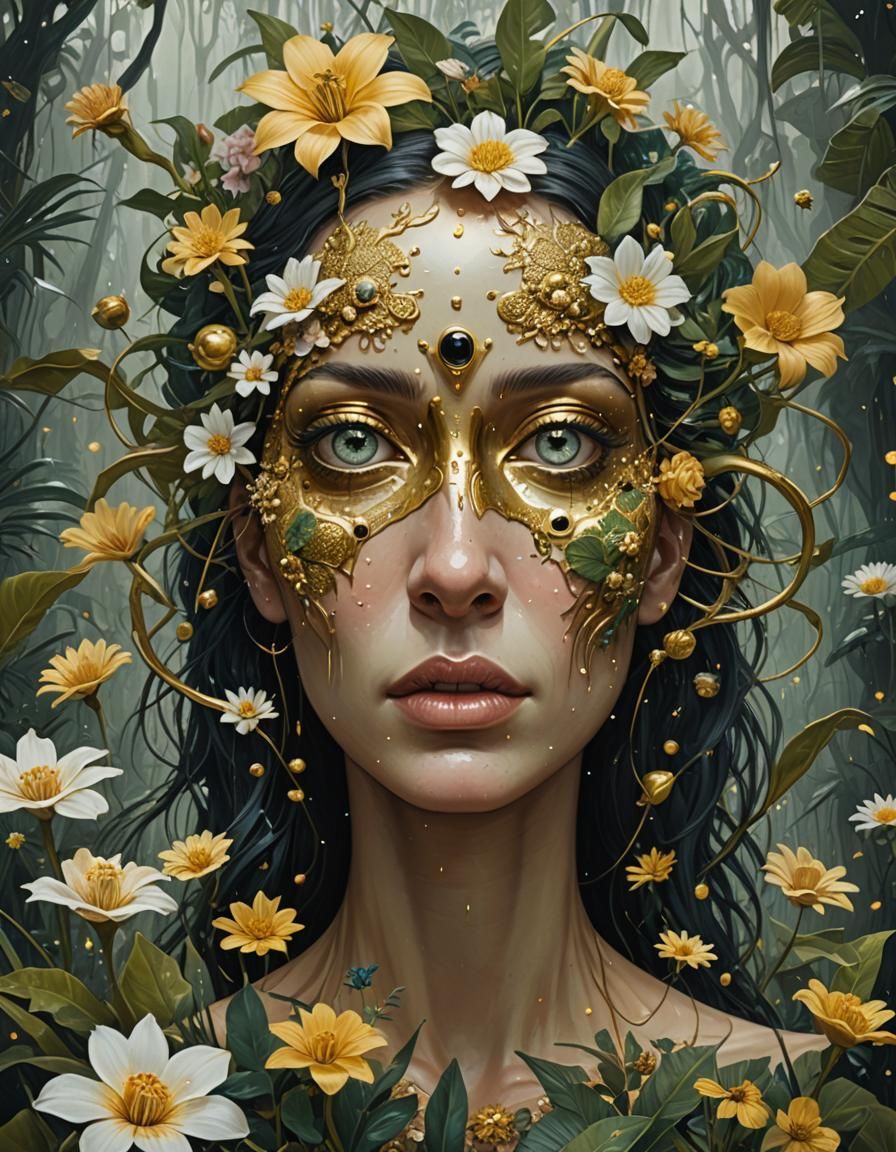 Surreal Cyclops Girl in Tropical Fantasy Art