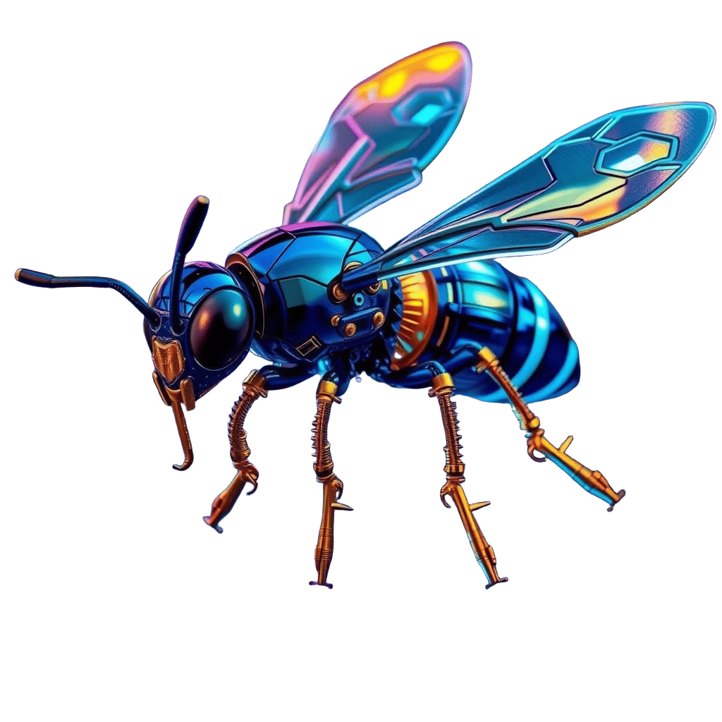 Futuristic Hornet in a Cyberpunk Environment