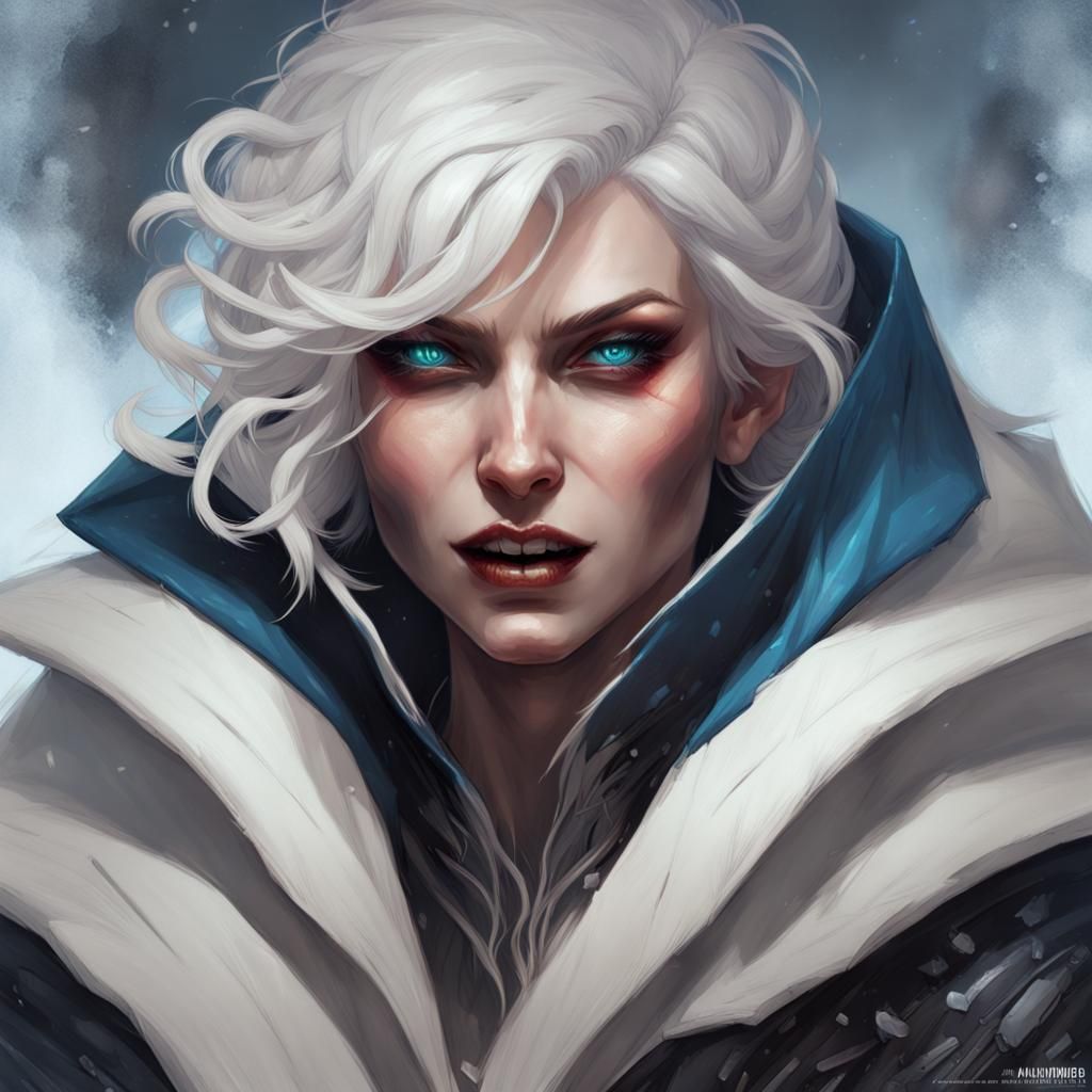 Snow-Pale Assassin in Dark Flame Cloak