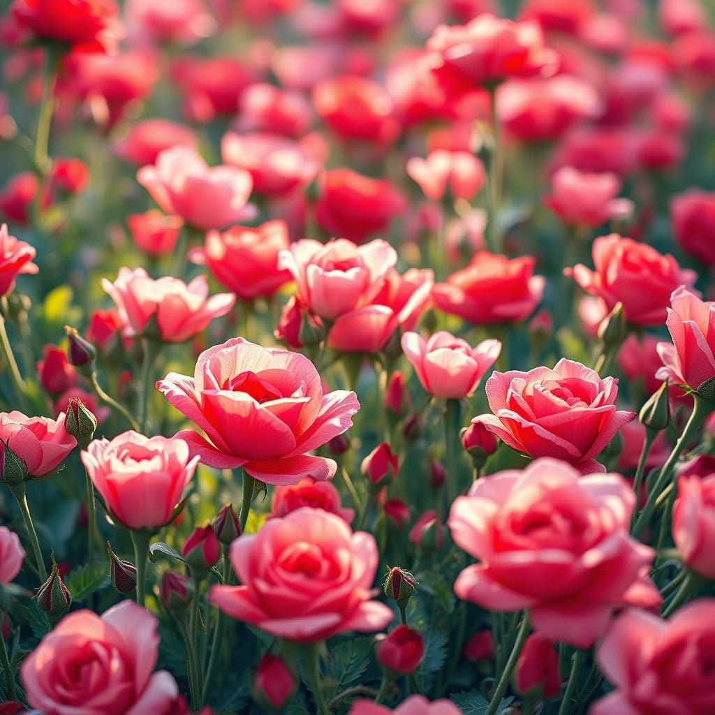 Ethereal Flower Field in Pastel Hues