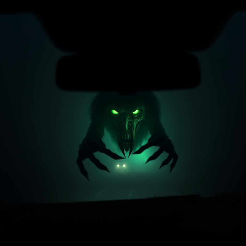 Nightmare Hag Appears in Rearview Mirror