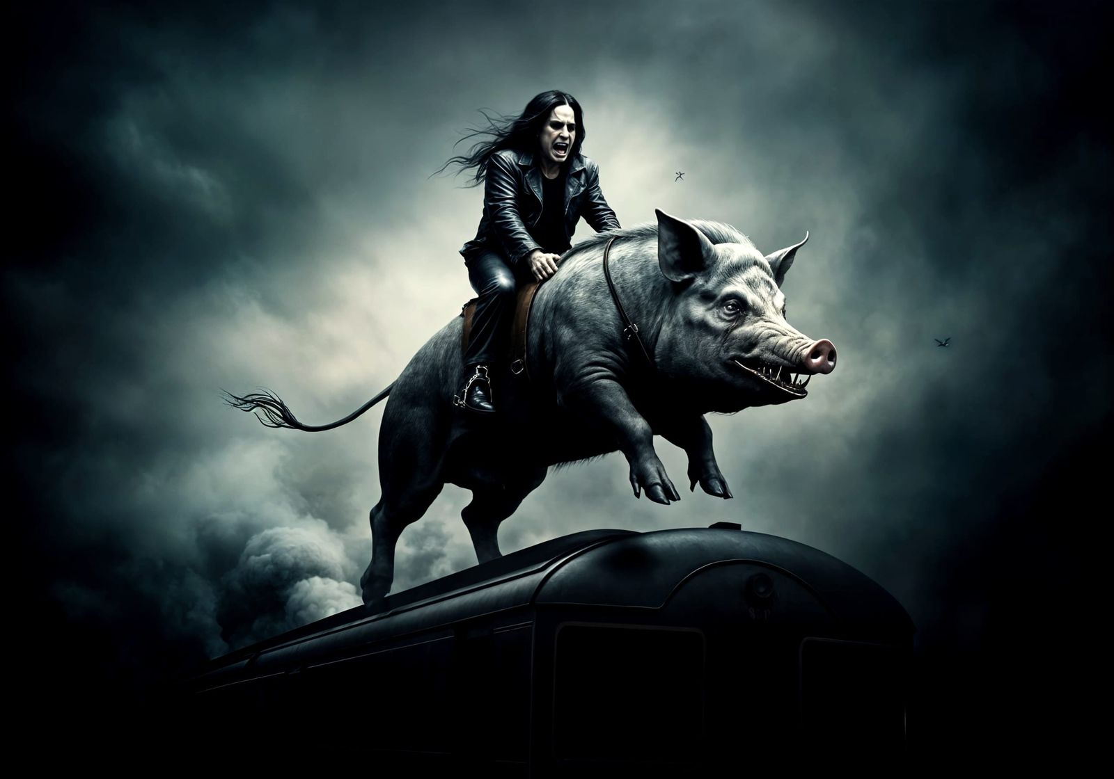 Ozzy Osbourne Rides a War-Pig in Horror Photography