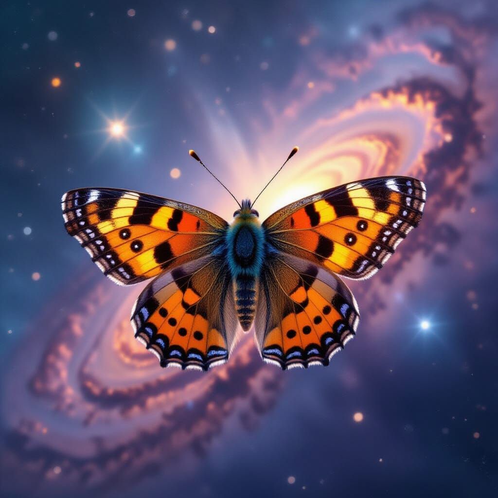 Plebejus Argus Butterfly in the Universe