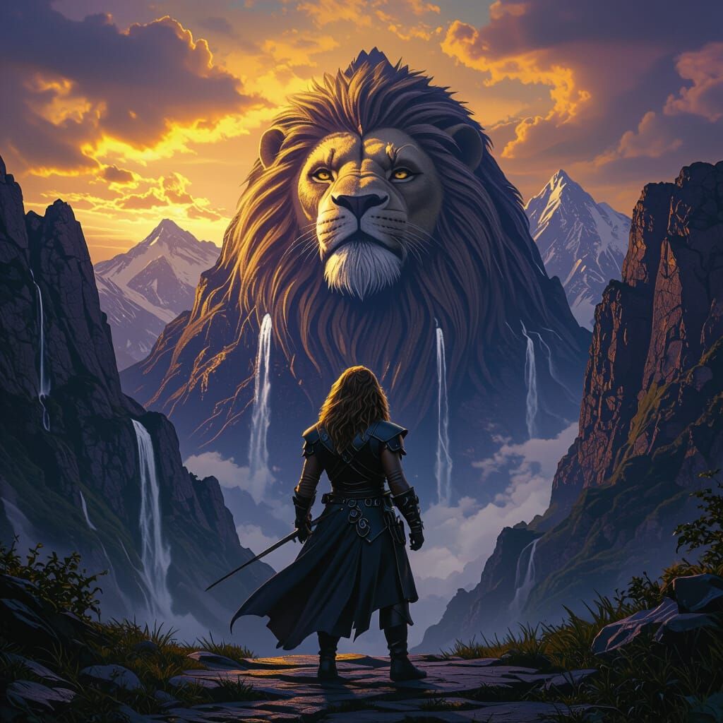 The Cowardly Lion: Assassin of Oz in Dark Fantasy Style