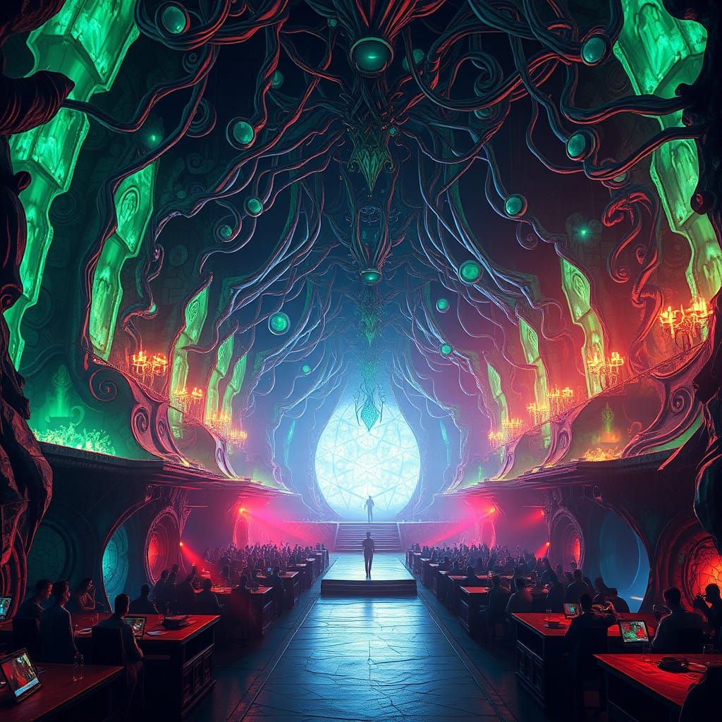 Ethereal Music Venue in Vibrant Dreamscape
