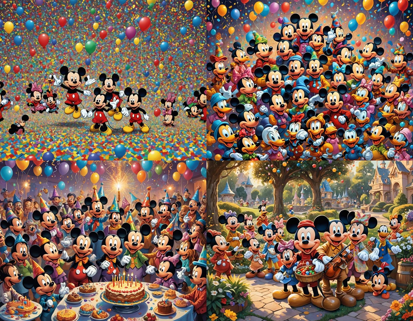 Mickey Mouse Birthday Card with Disney Friends