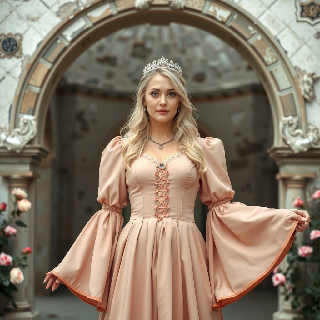 Victorian Woman with Roses and Tiara