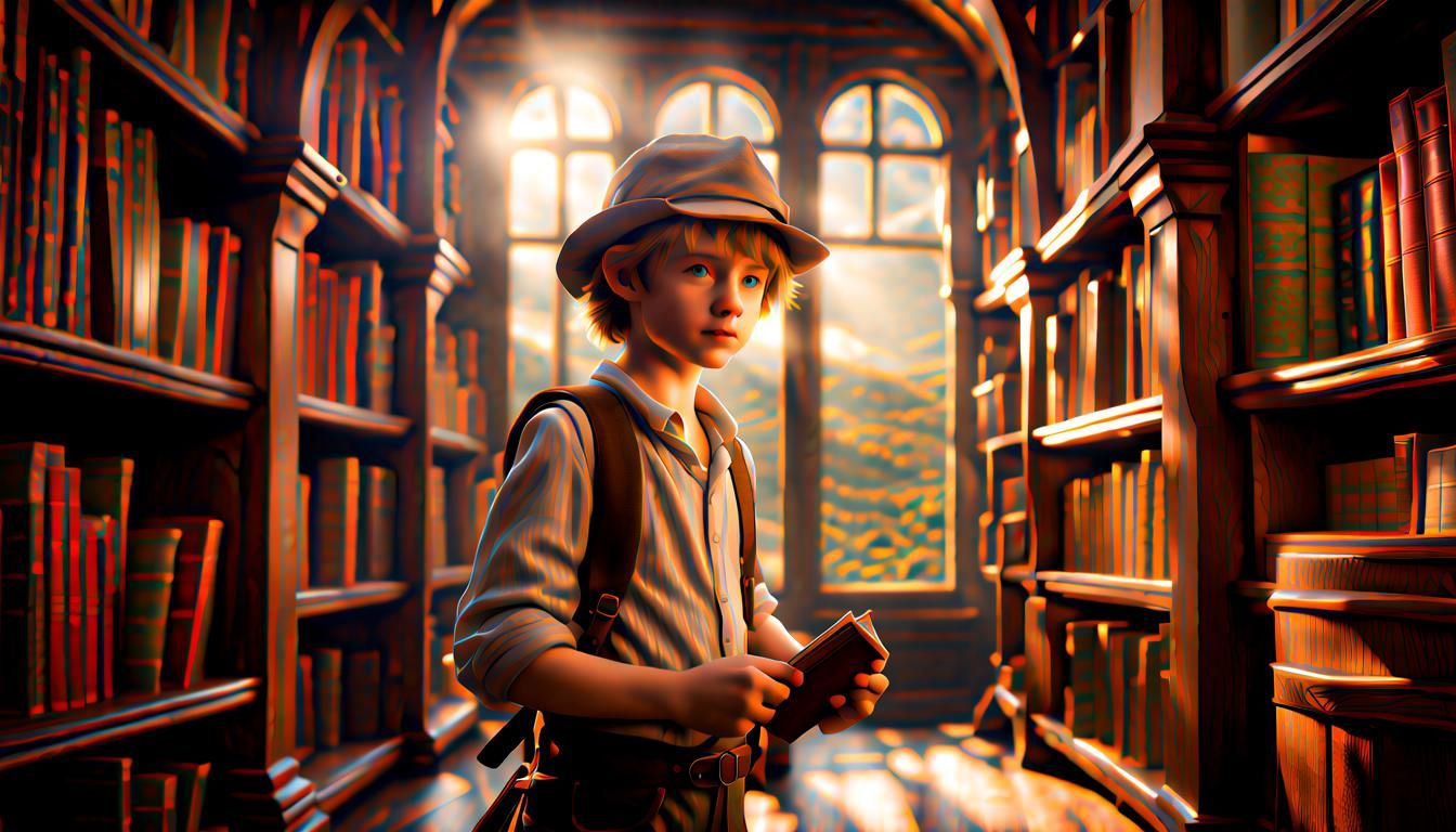 Tom Sawyer as Hobbit in Fantasy Library
