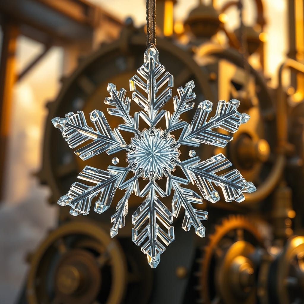 Steampunk Snowflake in Golden Light