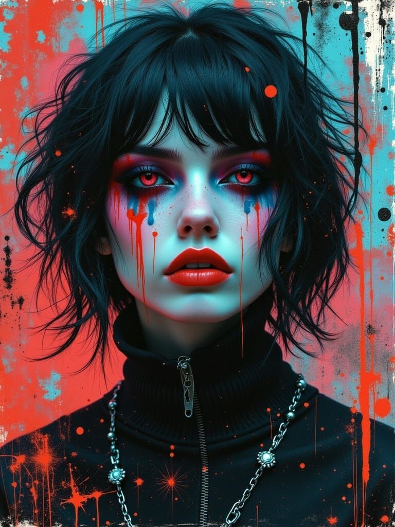 Gothic Abstract Portrait of a Young Woman