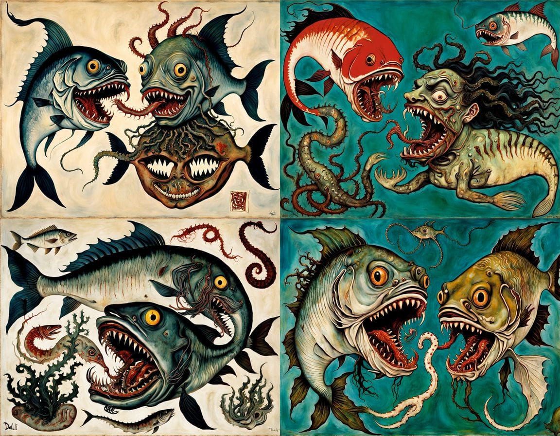 Surrealistic Indian Art in the Style of Dali, Tapies, and Sc...