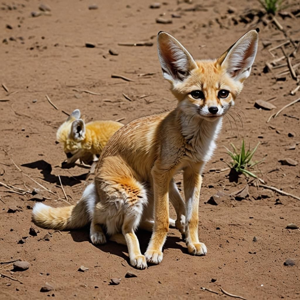 Fennec Fox Kitten Hybrid with Color-Changing Fur
