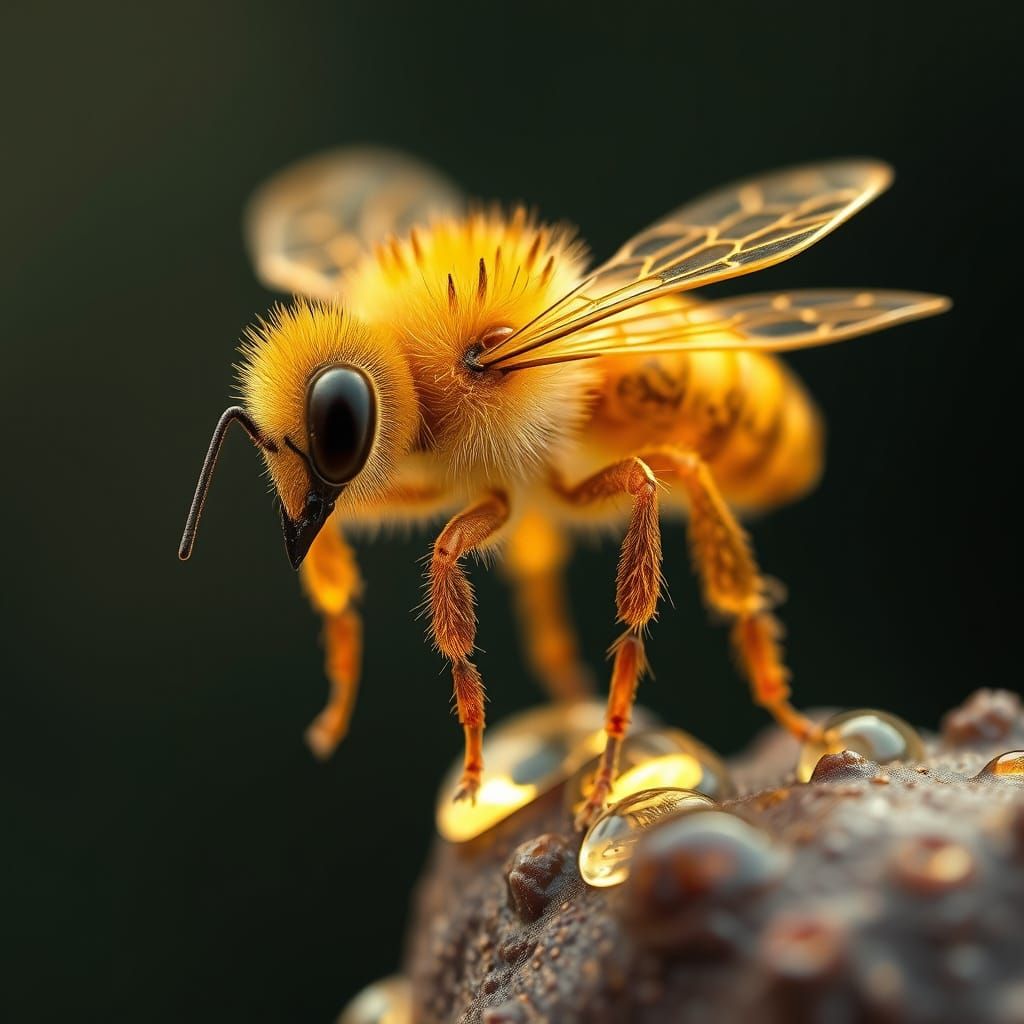 Golden Honey Bee in a Luminous Style