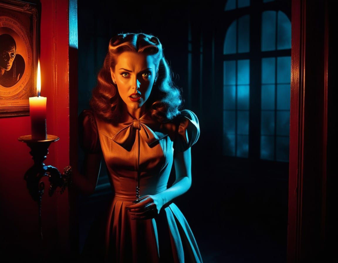 Android Horror Approaches in Vintage Oil on Canvas