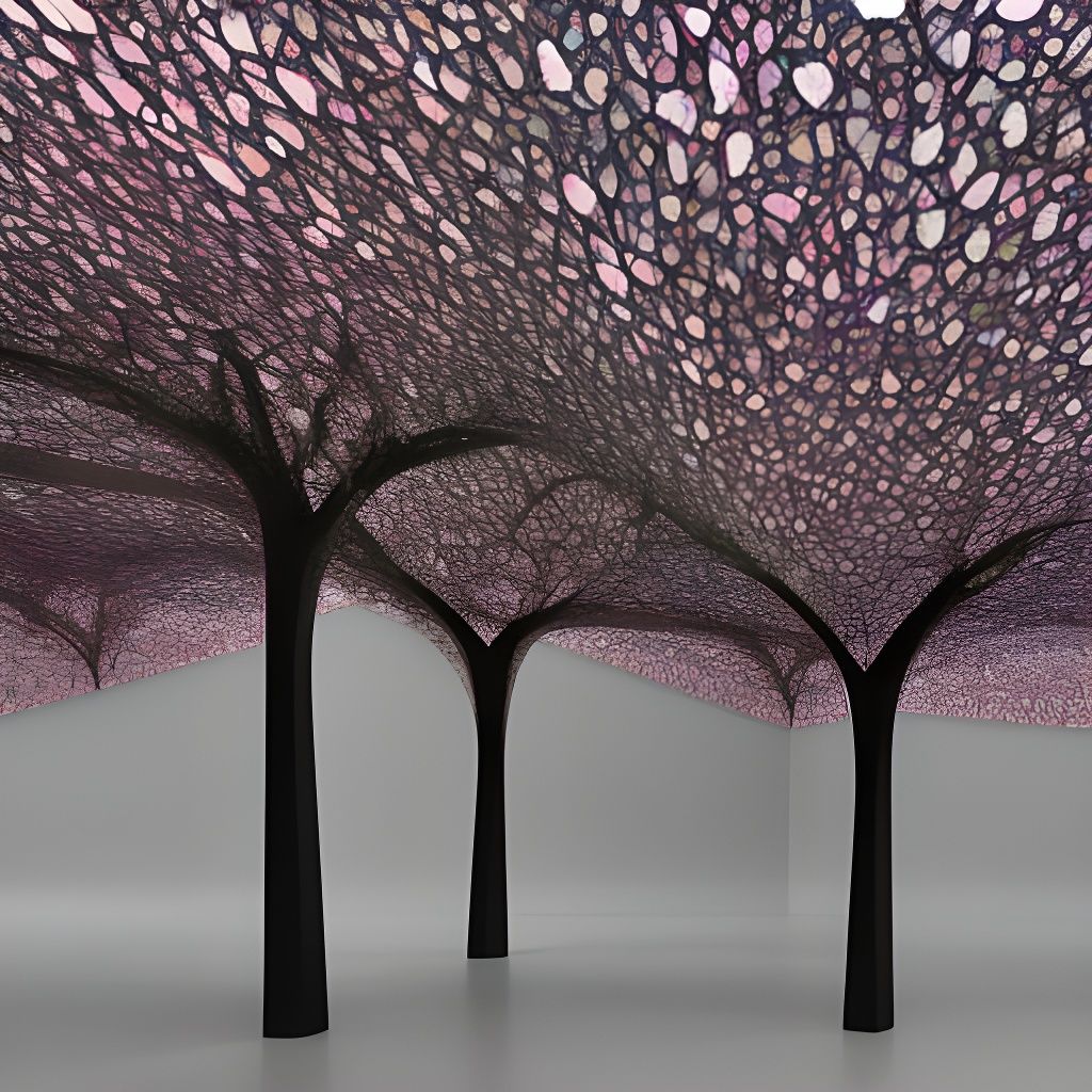 Kaleidoscope of Blossoming Cherry Trees in 3D