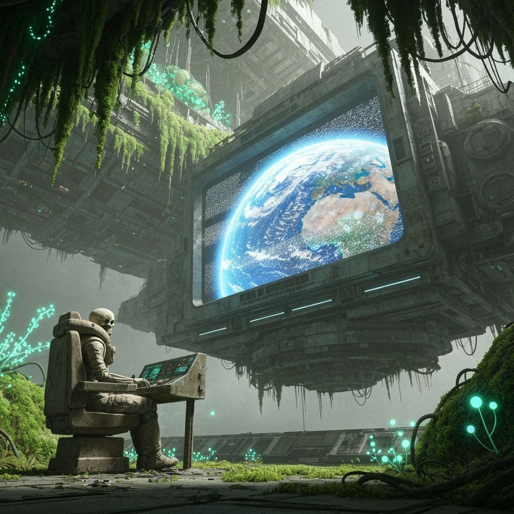 Melancholic Orbital Observatory Digital Painting