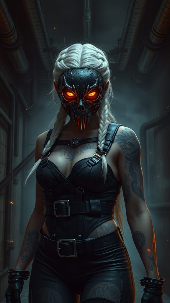 Cyberpunk Enforcer Emerges from the Shadows