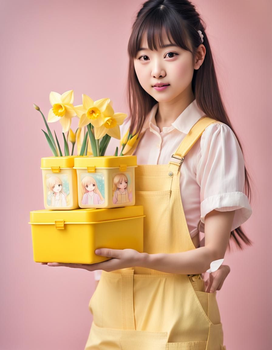 Whimsical Kawaii Portrait in Pastel Hues