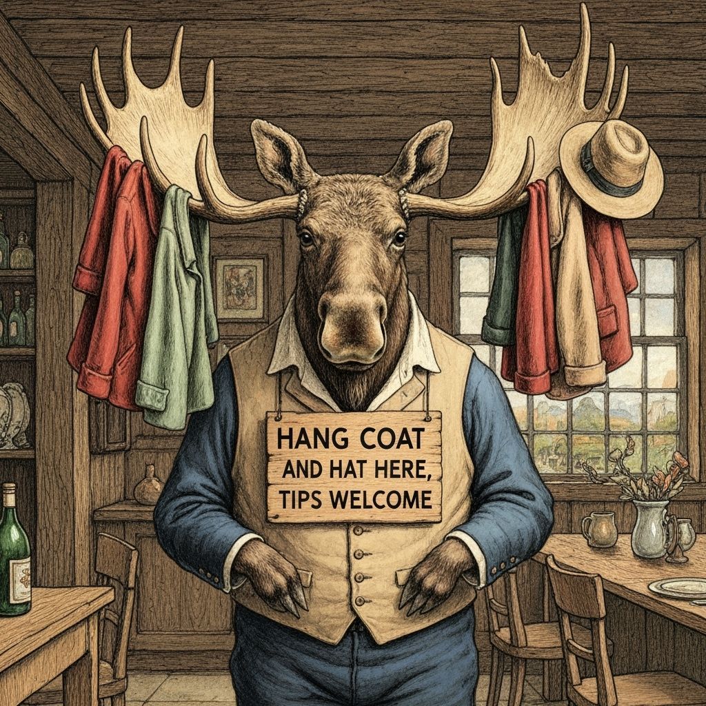 Moose's Rustic Restaurant: Antler Coat Rack