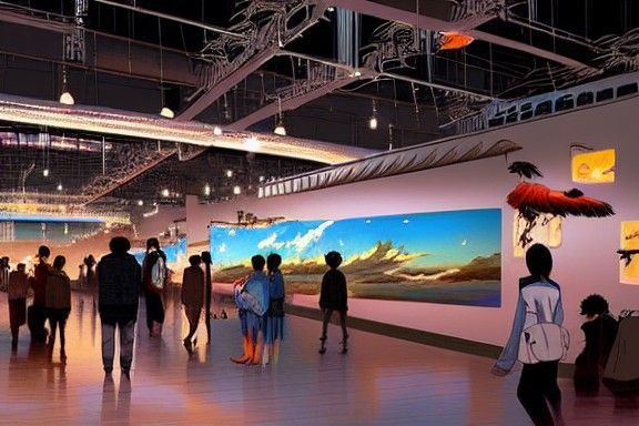 Lively Anime Seaport Matte Painting in Ghibli Style