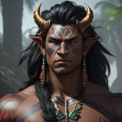 Tribal Troll Warrior in a Cinematic Digital Art Style