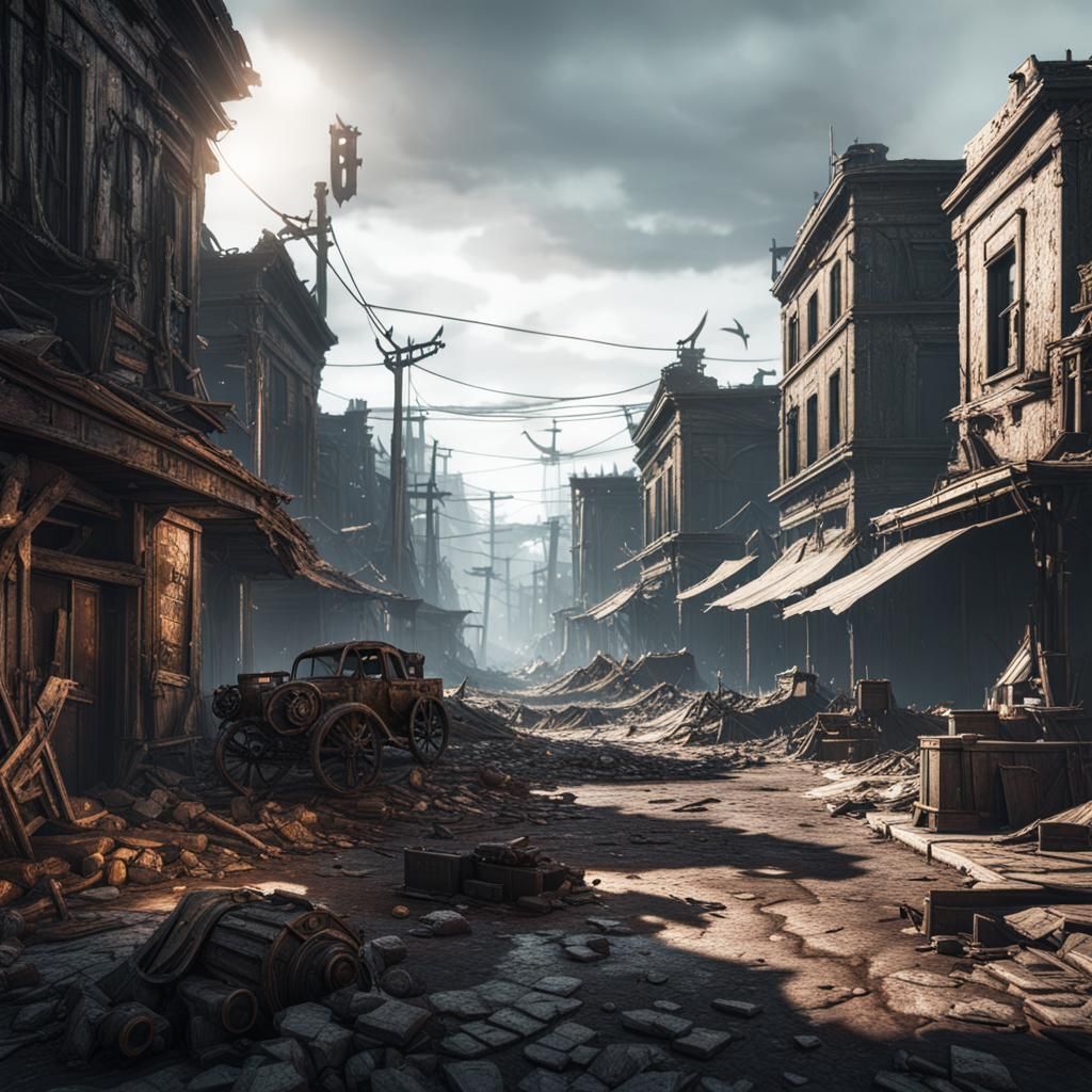 Apocalyptic Plague Town in 3D Cinematic Style
