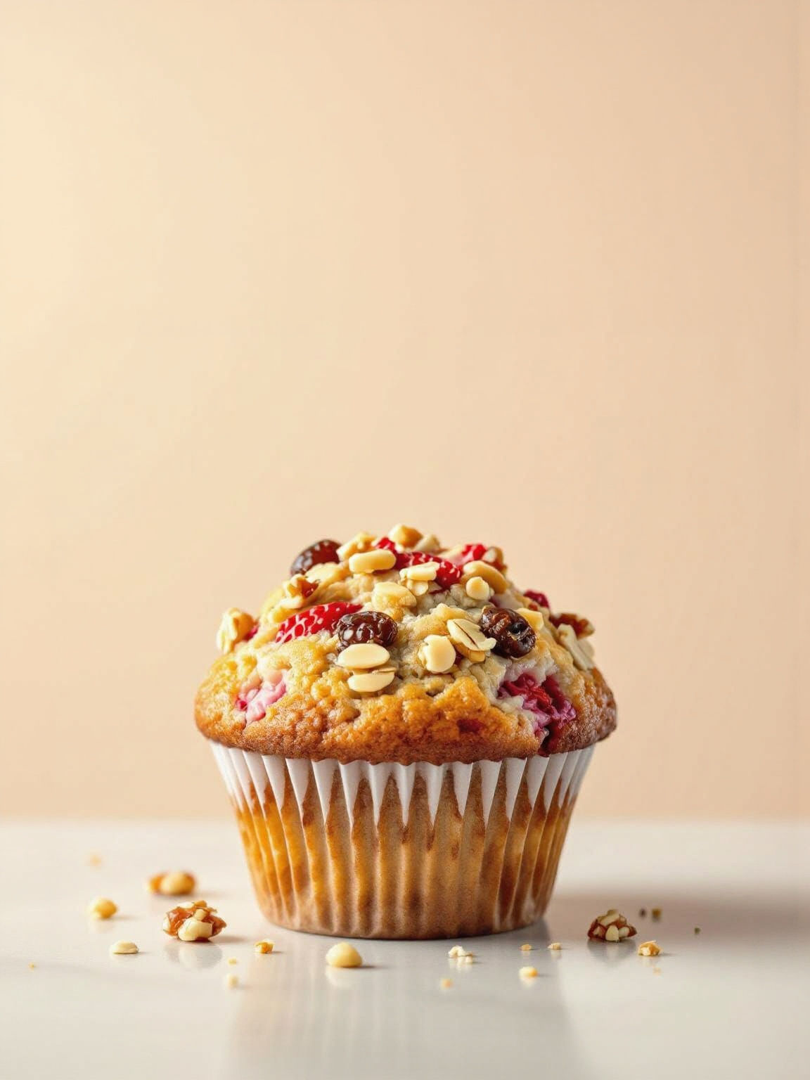 Delicious Oatmeal Muffin Still Life Composition