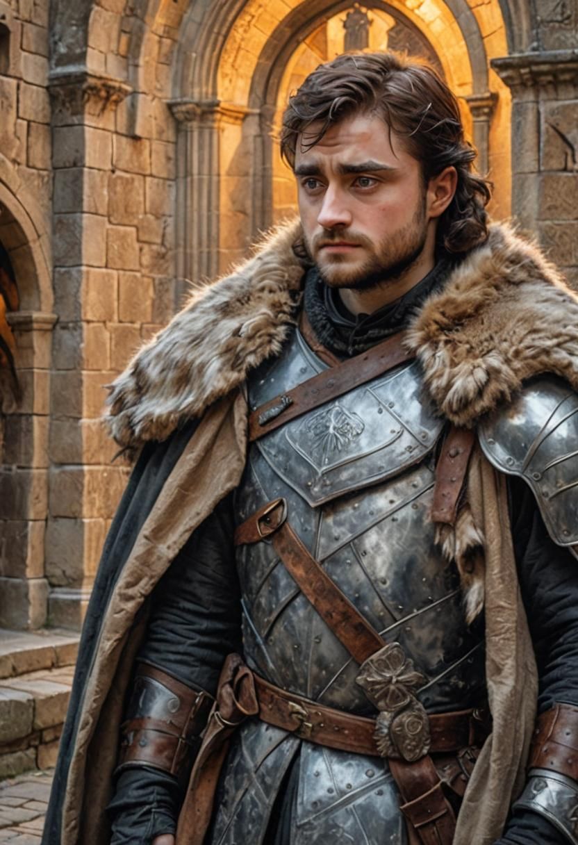 Medieval Portrait with Stark Armor in Baroque Style